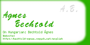 agnes bechtold business card